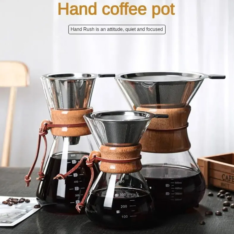 Coffee Equipment Pour Over - Hand Glass Coffee Kettle with Stainless