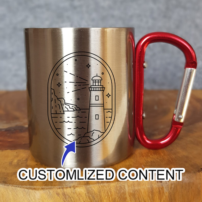 Coffee Equipment For Camping - Stainless Steel Camping Mug with Carabiner