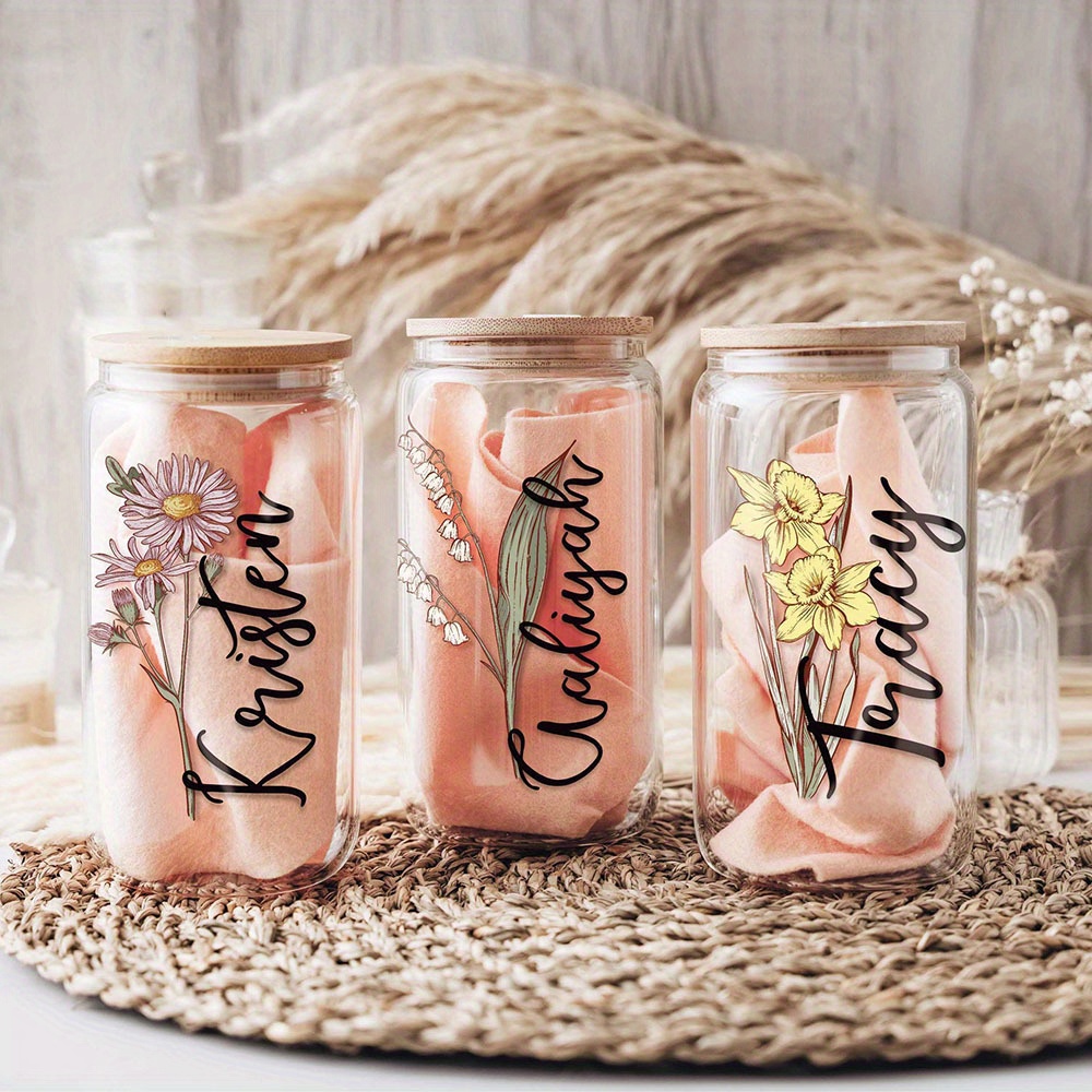 Custom Birth Flower Name Glass - Coffee Equipment Gift ulasan dan harga