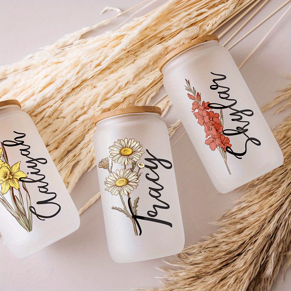 Custom Birth Flower Name Glass - Coffee Equipment Gift ulasan dan harga
