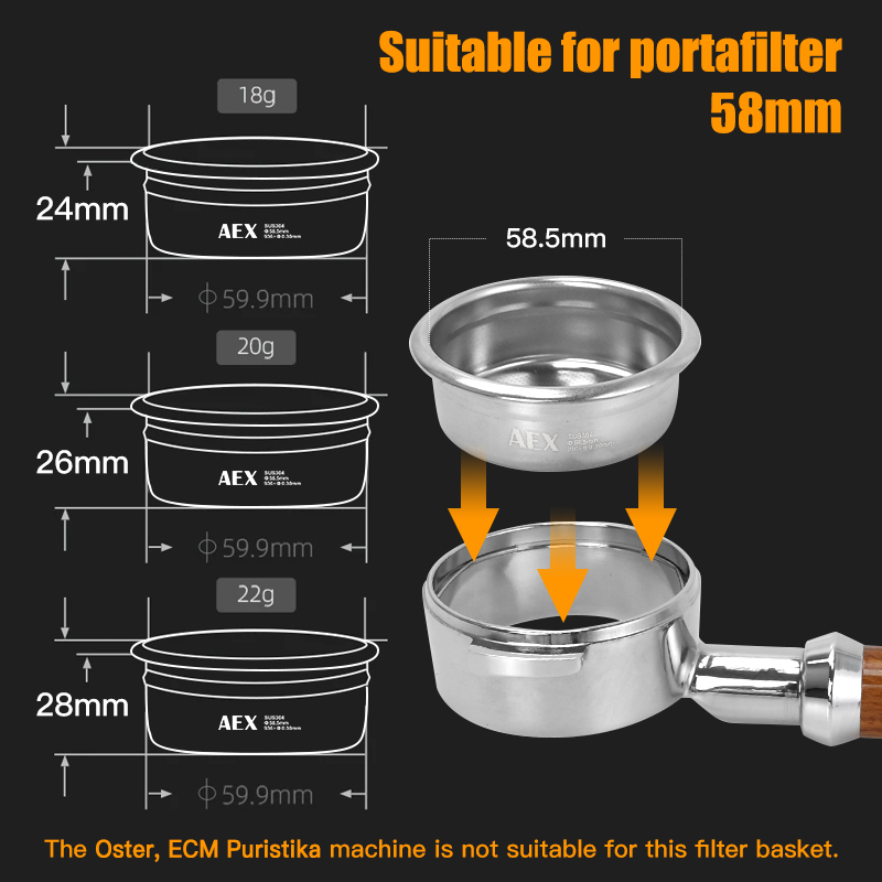 Coffee Filter Basket 58MM AEX  - Coffee Equipment Brands ulasan dan harga