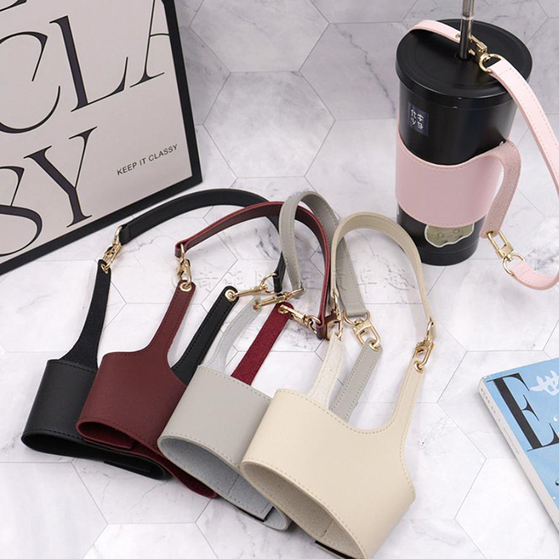 【P】Leather Cup Cover Pouch Por - Coffee Equipment Bag ulasan dan harga