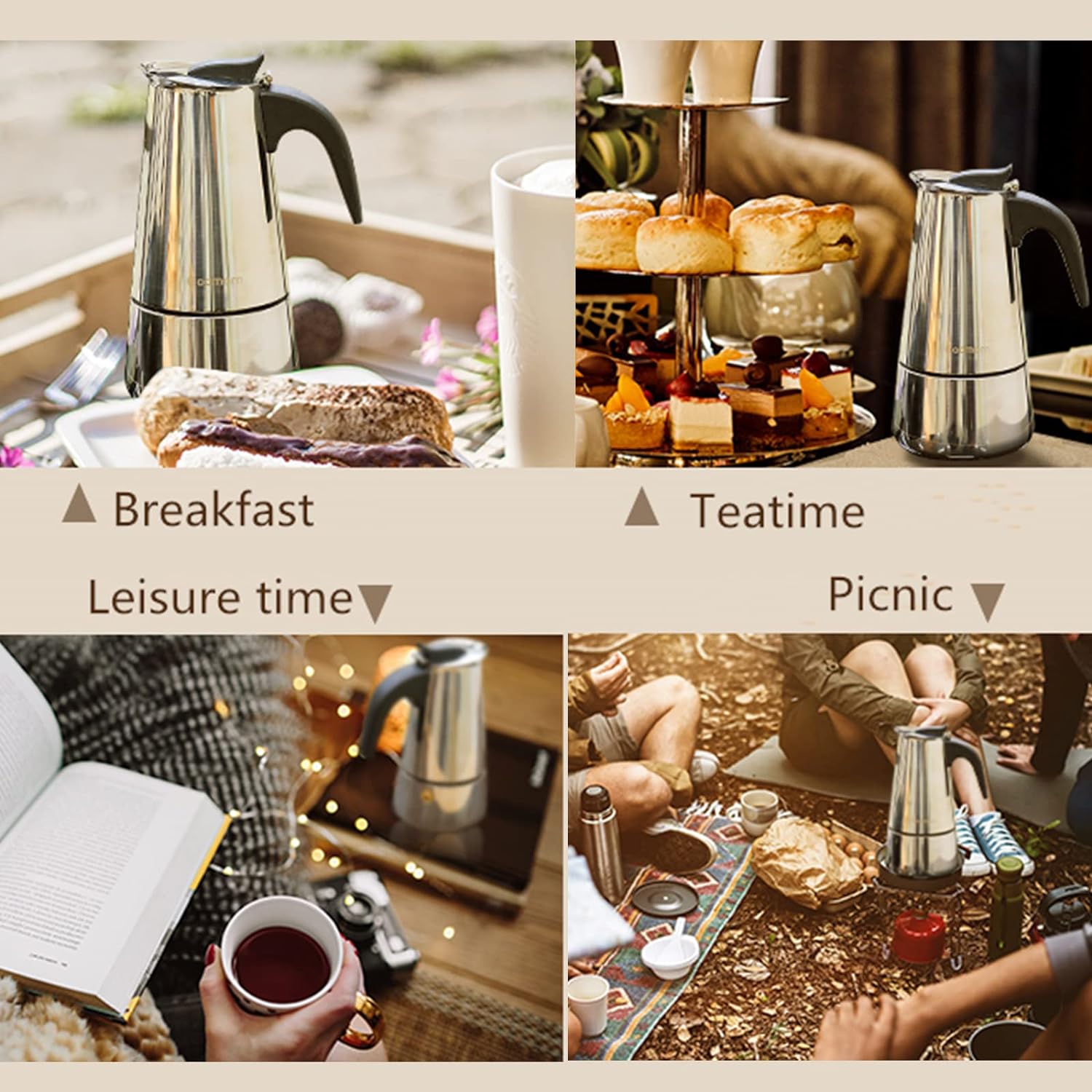 4/6/9 Cups Moka Pot Caffe Mach - Coffee Equipment Brands ulasan dan harga